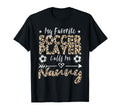 My Favorite Soccer Player Calls Me T-Shirt - Graphic Print for Adults