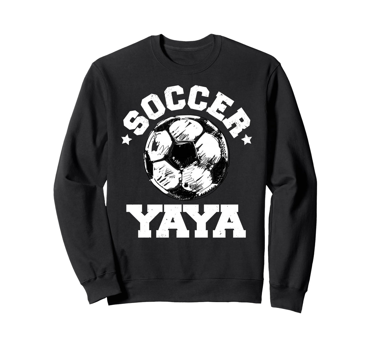 Soccer Yaya Soccer Ball Distressed Sweatshirt - Novelty Apparel Unisex
