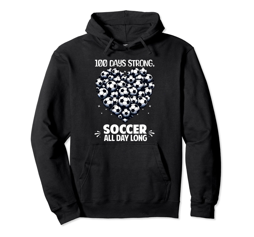 100 Days School Soccer Heart Love 100Th Hoodie - Graphic Print Men Women