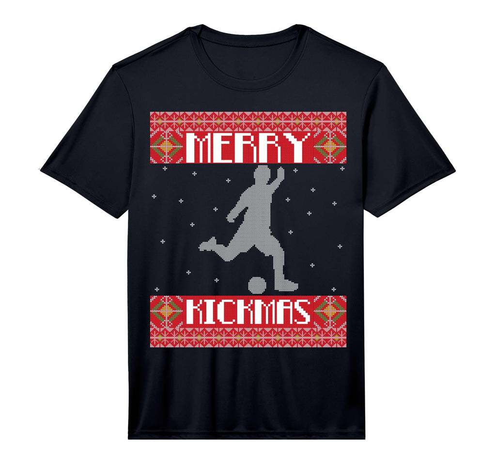 Merry Kickmas Football Player Soccer T-Shirt - Minimalist Print Men Women