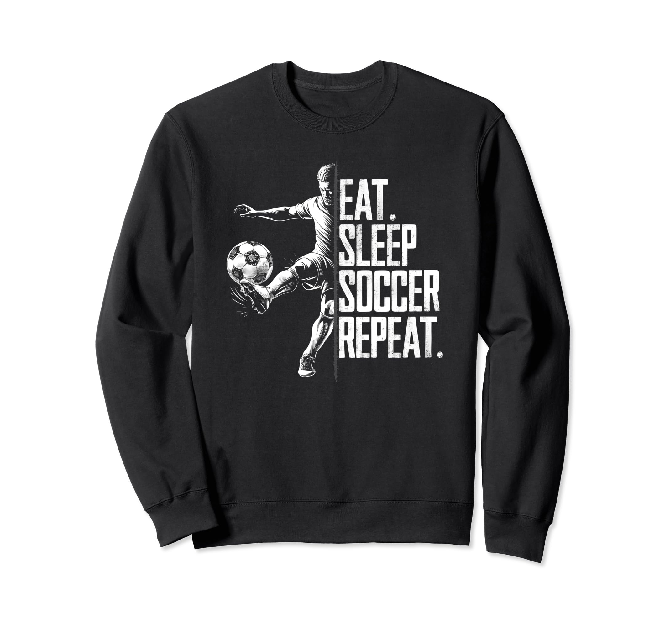 Eat Sleep Soccer Repeat Athletic Sweatshirt - Novelty Apparel for Adults