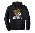 Soccer Grandpa Leopard Heart Colorful Hoodie - Graphic Print Men Women