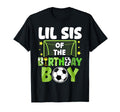 Soccer Lil Sis Birthday Party Family T-Shirt - Graphic Print for Adults