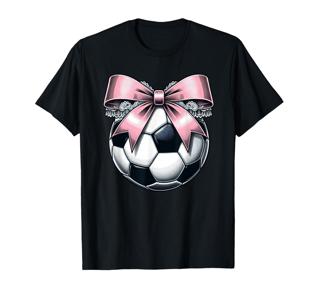 Soccer Coquette Bow Soccer T-Shirt - Custom Art Print Unisex