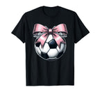 Soccer Coquette Bow Soccer T-Shirt - Custom Art Print Unisex