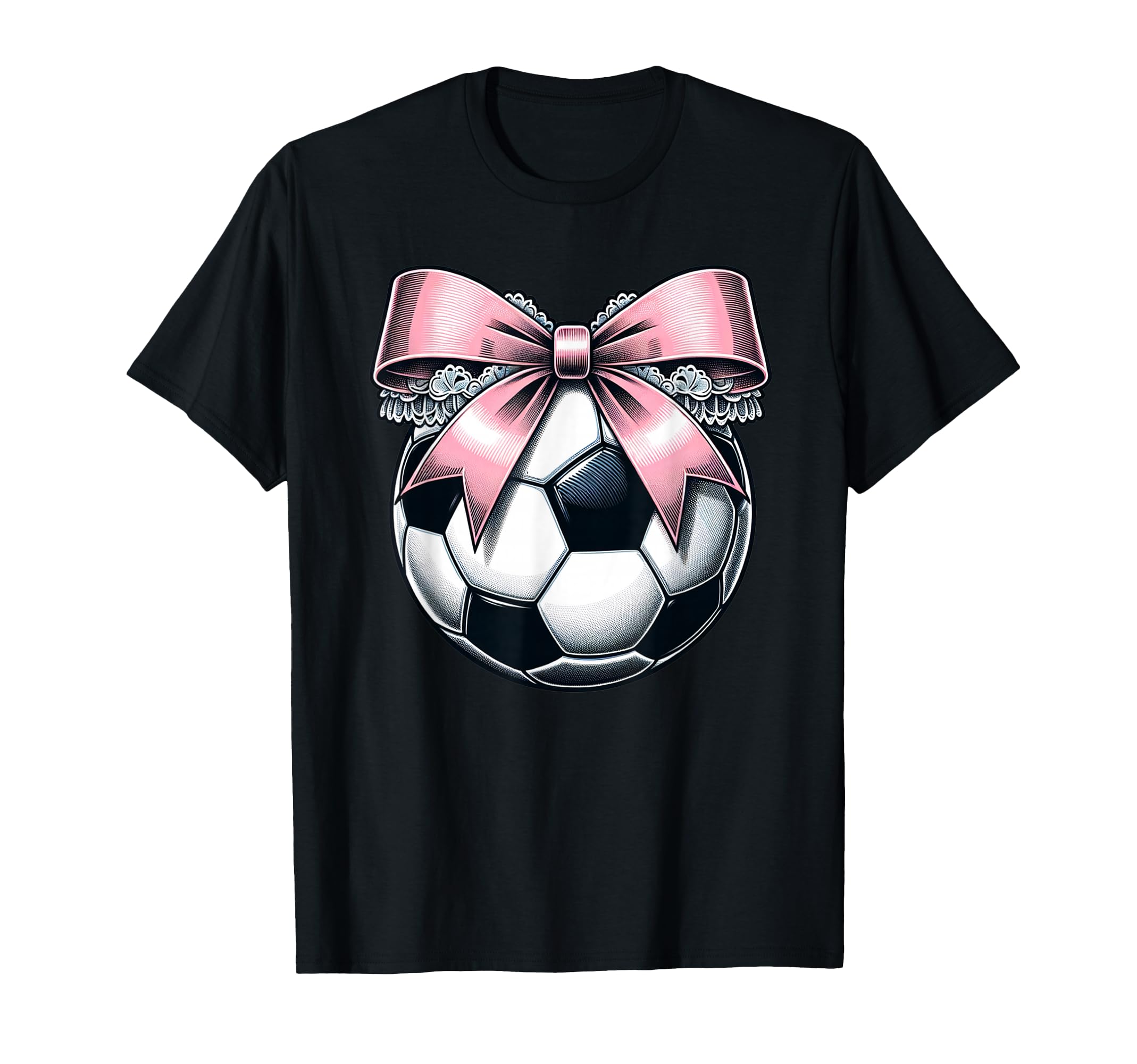 Soccer Coquette Bow Soccer T-Shirt - Custom Art Print Unisex
