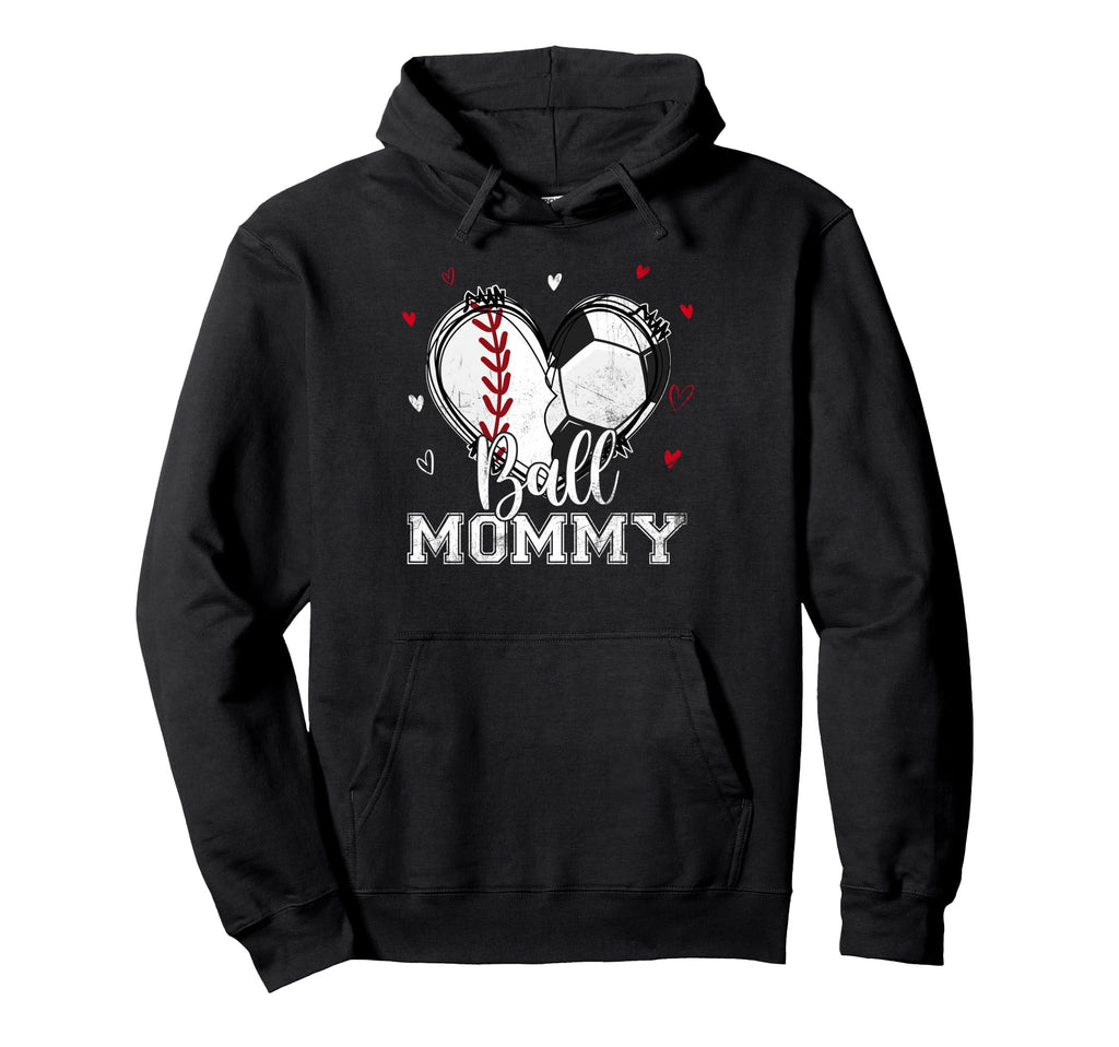 Ball Mommy Baseball Soccer Heart Nana Hoodie - Fun Novelty Design Unisex