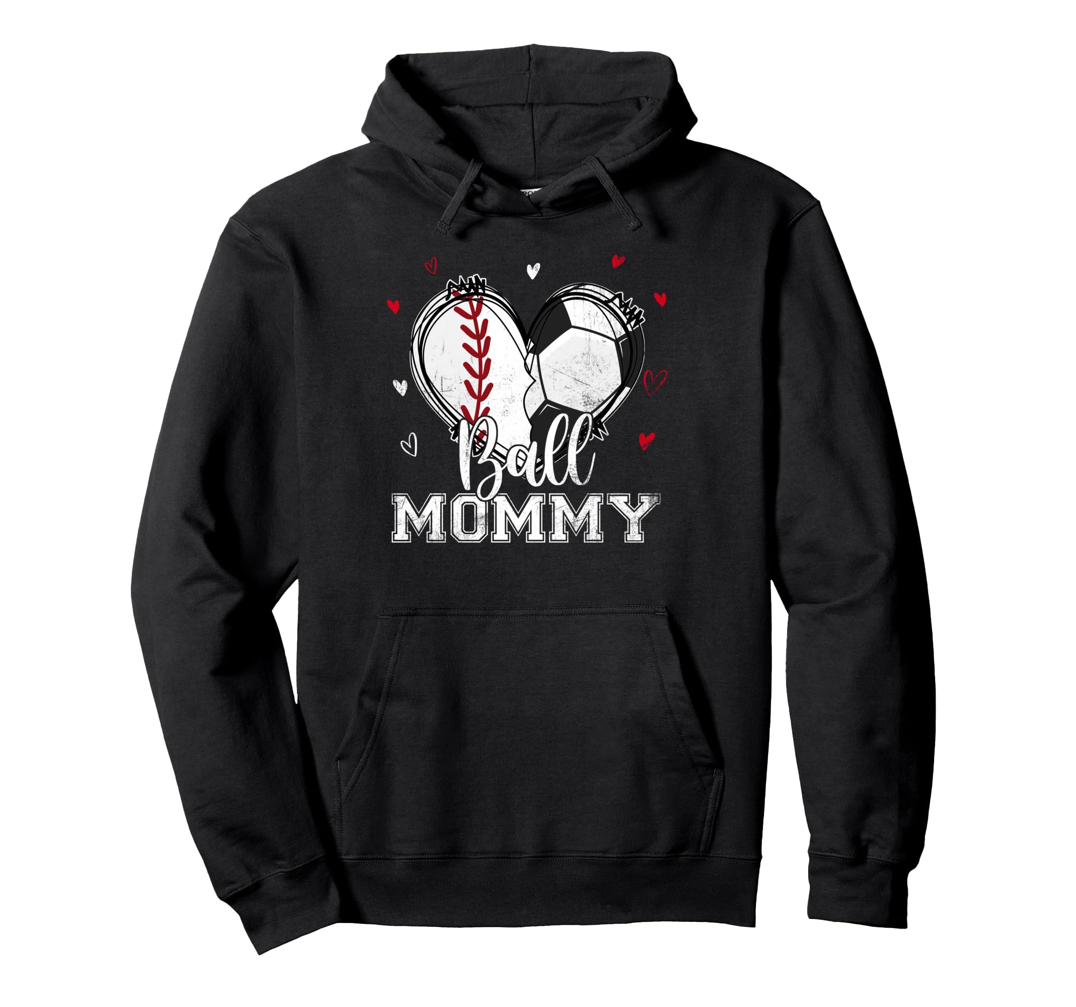 Ball Mommy Baseball Soccer Heart Nana Hoodie - Fun Novelty Design Unisex