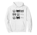 Soccer Coquette Black White Soccer Hoodie - Novelty Apparel for Adults