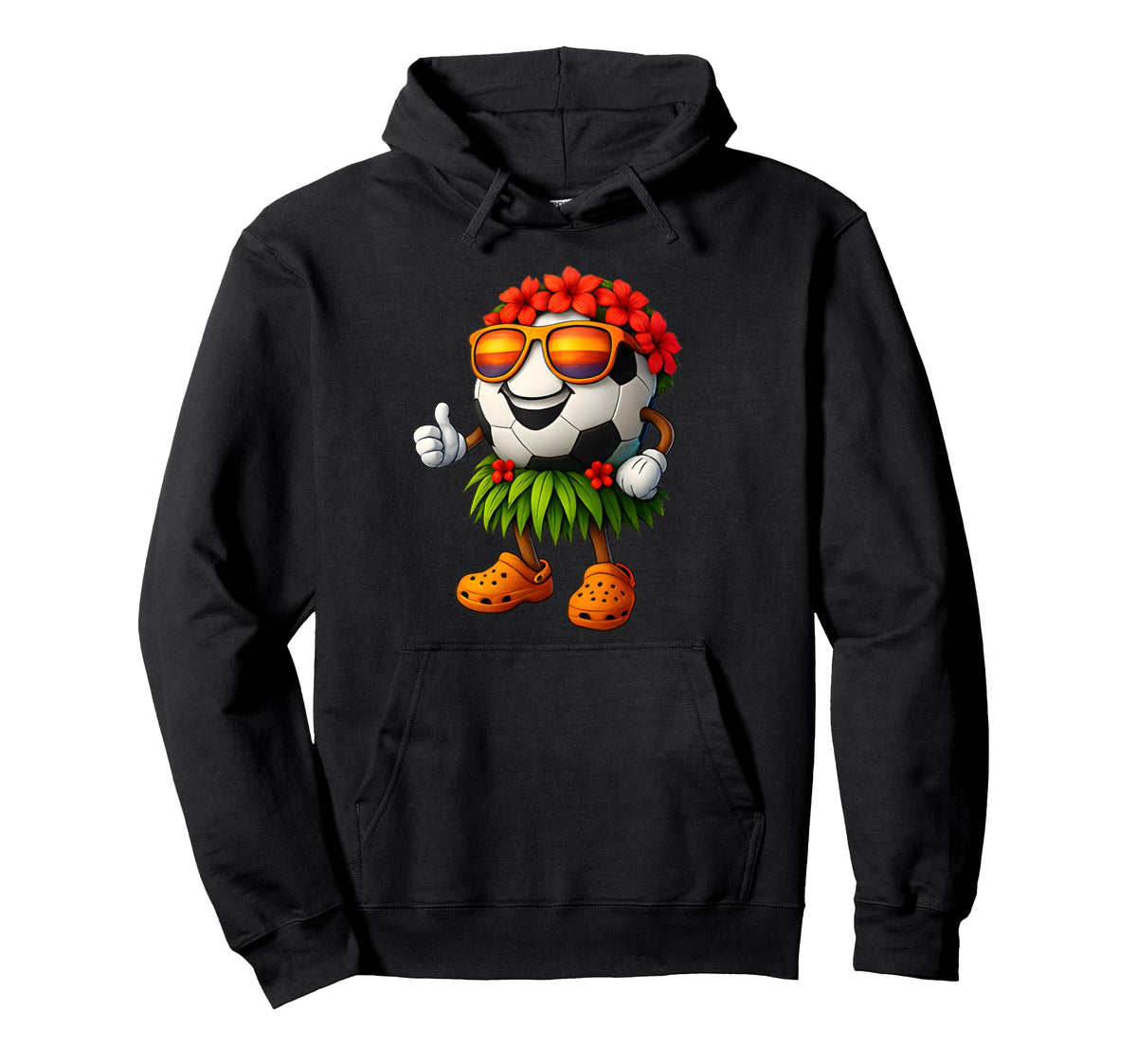 Funny Hawaii Soccer Ball Hawaiian Tropical Hoodie - Graphic Print Unisex