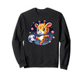 Giraffe Soccer Player Kicking Soccer Ball Sweatshirt - Graphic Print Unisex