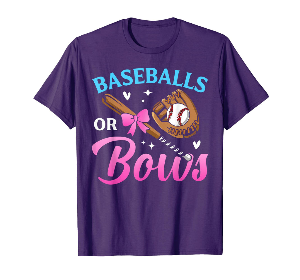 Baseball Or Bows Dad Mom Loves You T-Shirt - Graphic Print for Adults