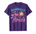 Baseball Or Bows Dad Mom Loves You T-Shirt - Graphic Print for Adults