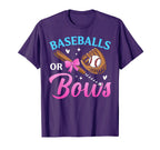 Baseball Or Bows Dad Mom Loves You T-Shirt - Graphic Print for Adults