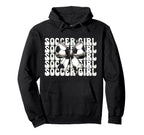 Womens Coquette Bow Ribbon Soccer Player Hoodie - Graphic Print for Adults