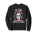 Patriotic Soccer Mom American Sweatshirt - Fun Novelty Design Men Women