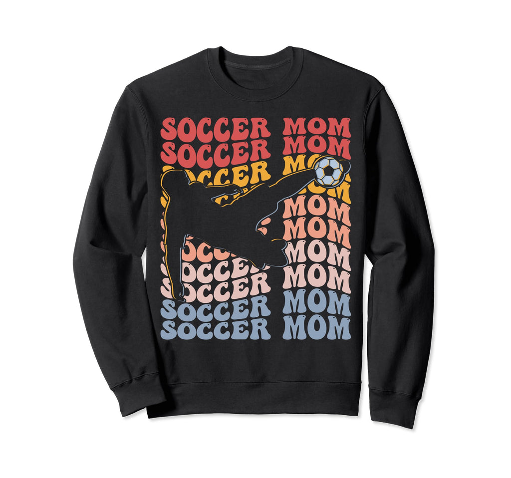 Soccer Mom Groovy Soccer Mom Sweatshirt - Minimalist Print Unisex