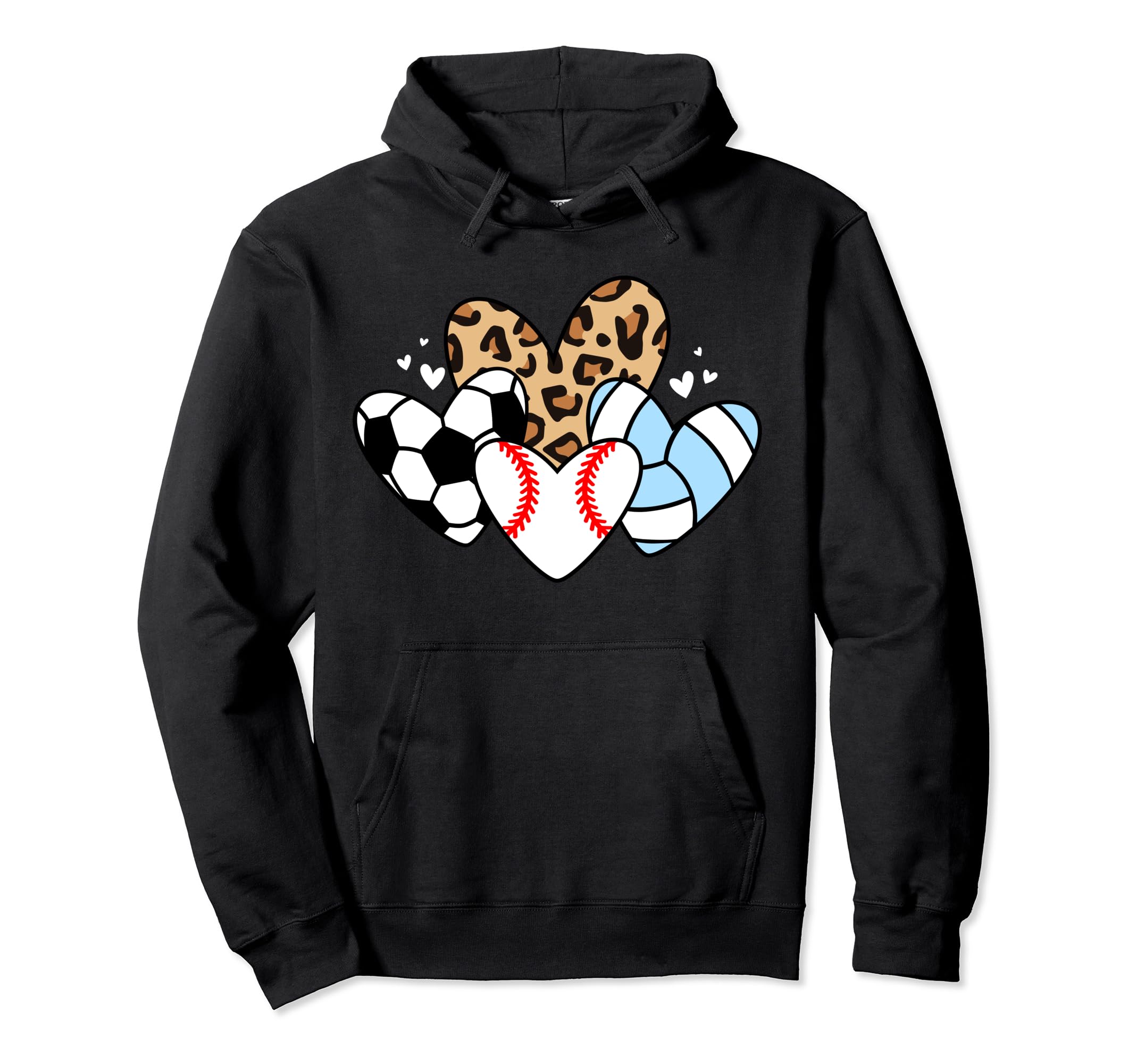 Baseball Volleyball Soccer Heart Funny Hoodie - Novelty Apparel Men Women
