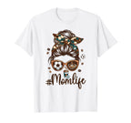 Soccer Mom Coffee Lover Messy Bun Game T-Shirt - Trendy Graphic Men Women