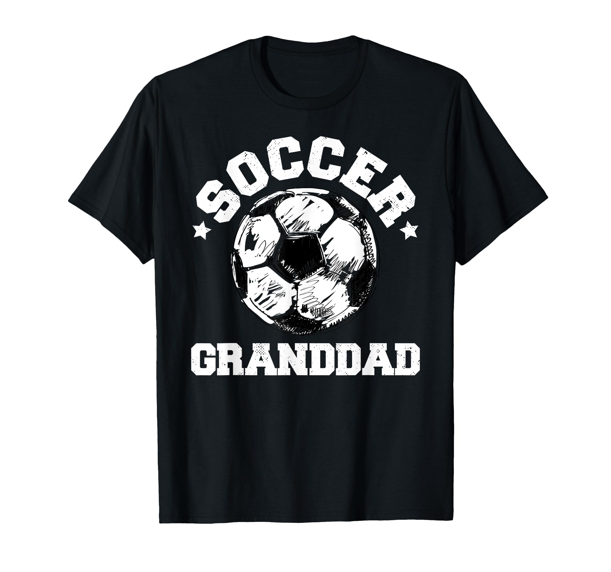 Soccer Granddad Soccer Ball Distressed T-Shirt - Trendy Graphic Unisex