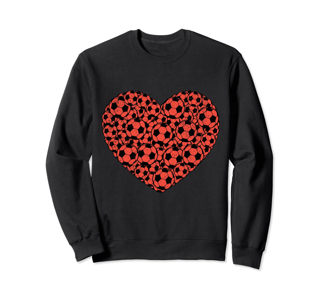 Heart Soccer Ball Valentines Day Sweatshirt - Aesthetic Graphic Unisex