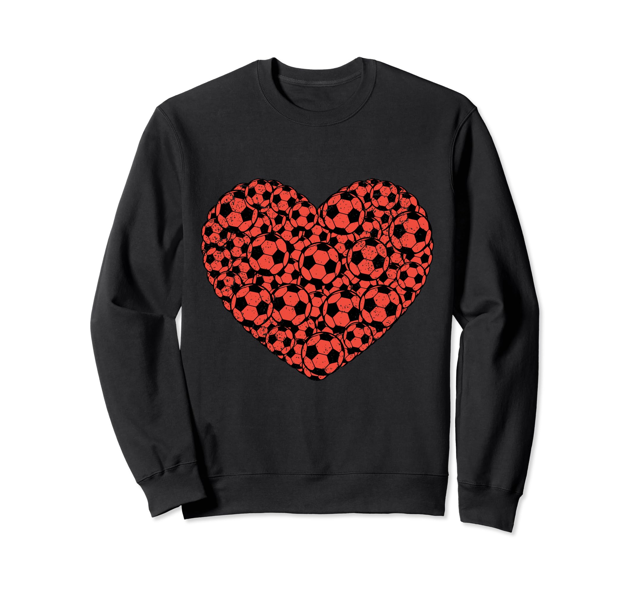Heart Soccer Ball Valentines Day Sweatshirt - Aesthetic Graphic Unisex