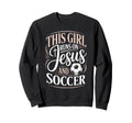 This Runs Jesus And Soccer Player Sweatshirt - Unique Graphic Men Women