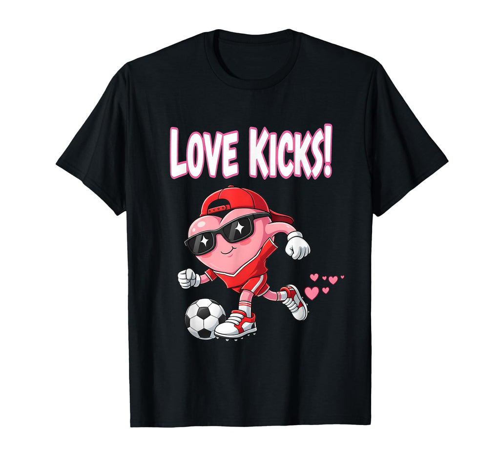 Valentine Gift Soccer Heart Sport T-Shirt - Novelty Apparel Unisex