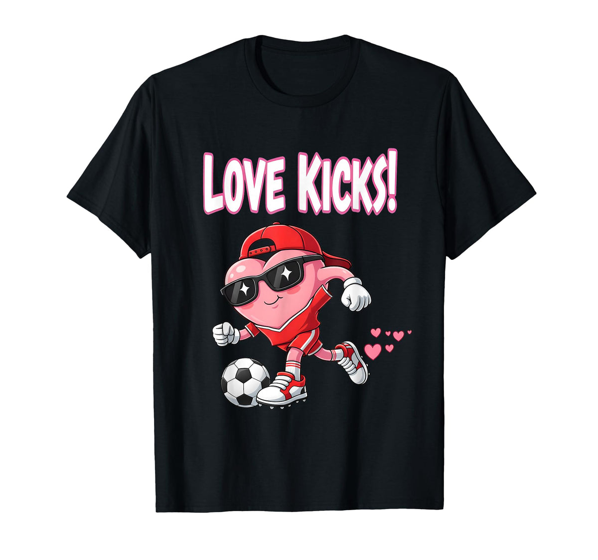 Valentine Gift Soccer Heart Sport T-Shirt - Novelty Apparel Unisex