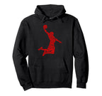 Basketball Player Typography Word Art Hoodie - Streetwear Style for Adults
