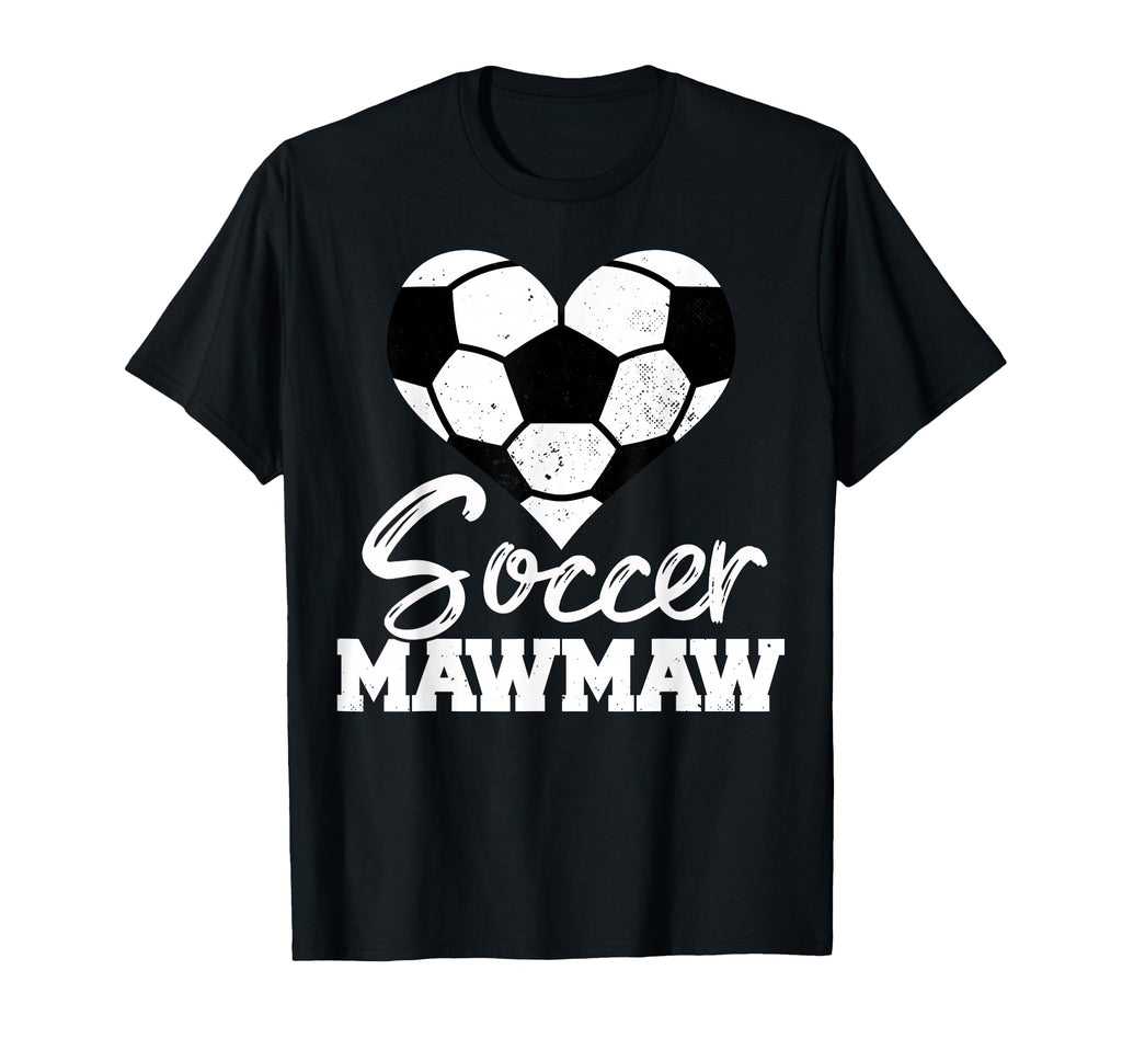 Soccer Mawmaw Heart Funny Heartfelt T-Shirt - Novelty Apparel for Adults