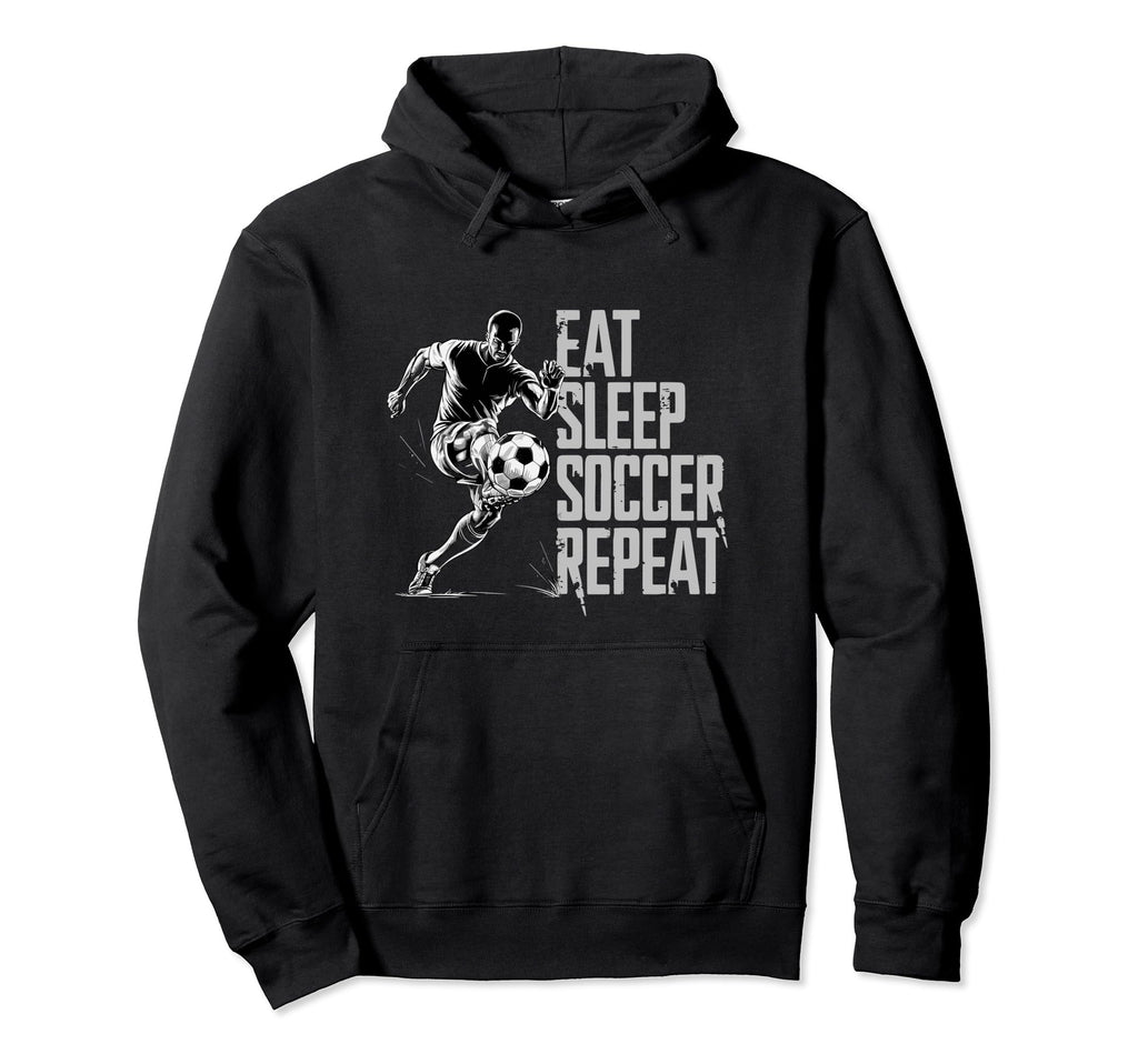 Eat Sleep Soccer Repeat Soccer Player Hoodie - Custom Art Print for Adults