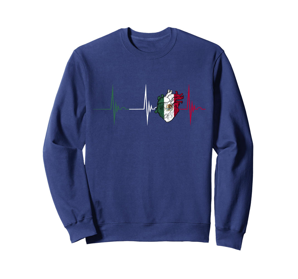 Mexico Heart Mexico Flag Sweatshirt - Casual Everyday Wear Unisex