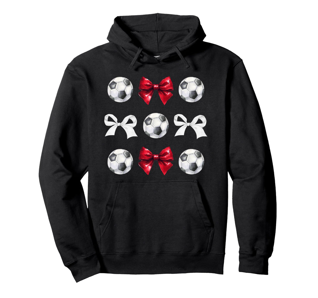 Soccer Balls Bows Womens Soccer Hoodie - Aesthetic Graphic Men Women