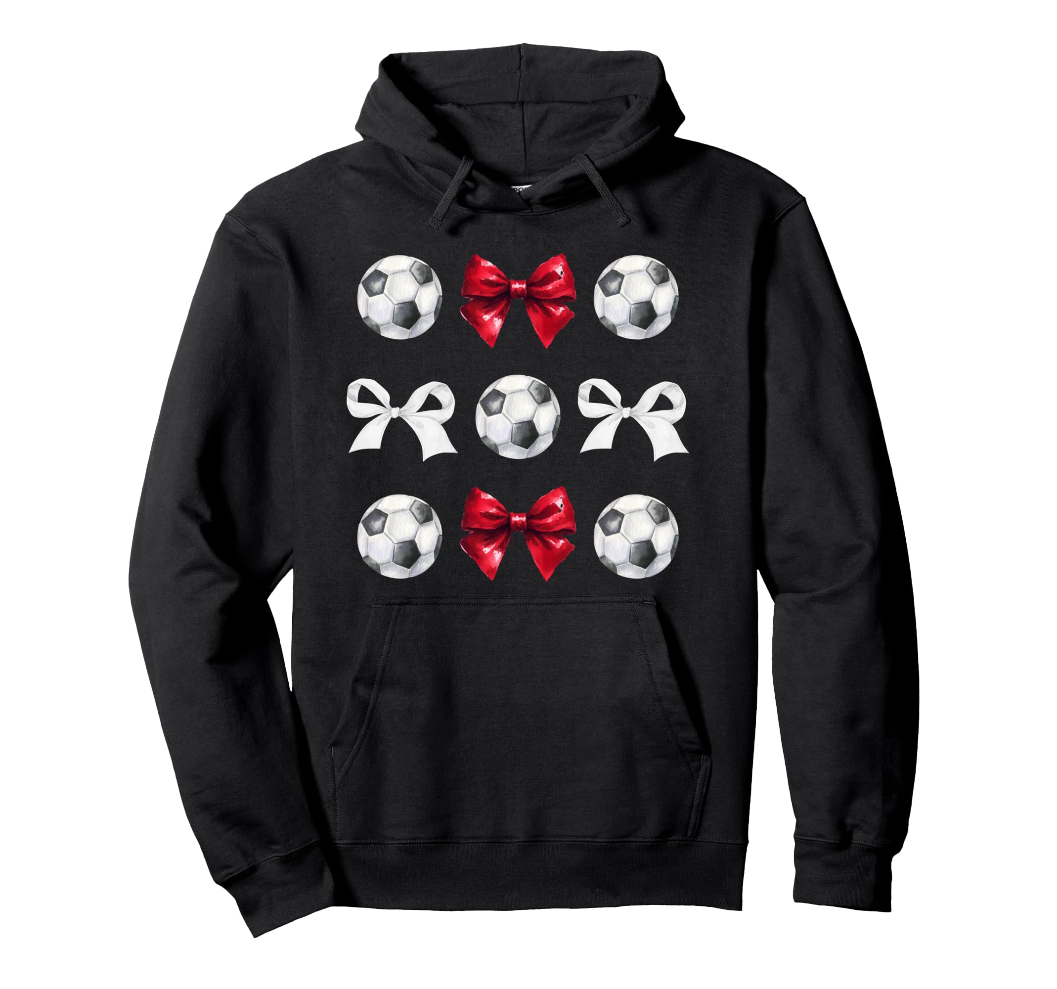 Soccer Balls Bows Womens Soccer Hoodie - Aesthetic Graphic Men Women