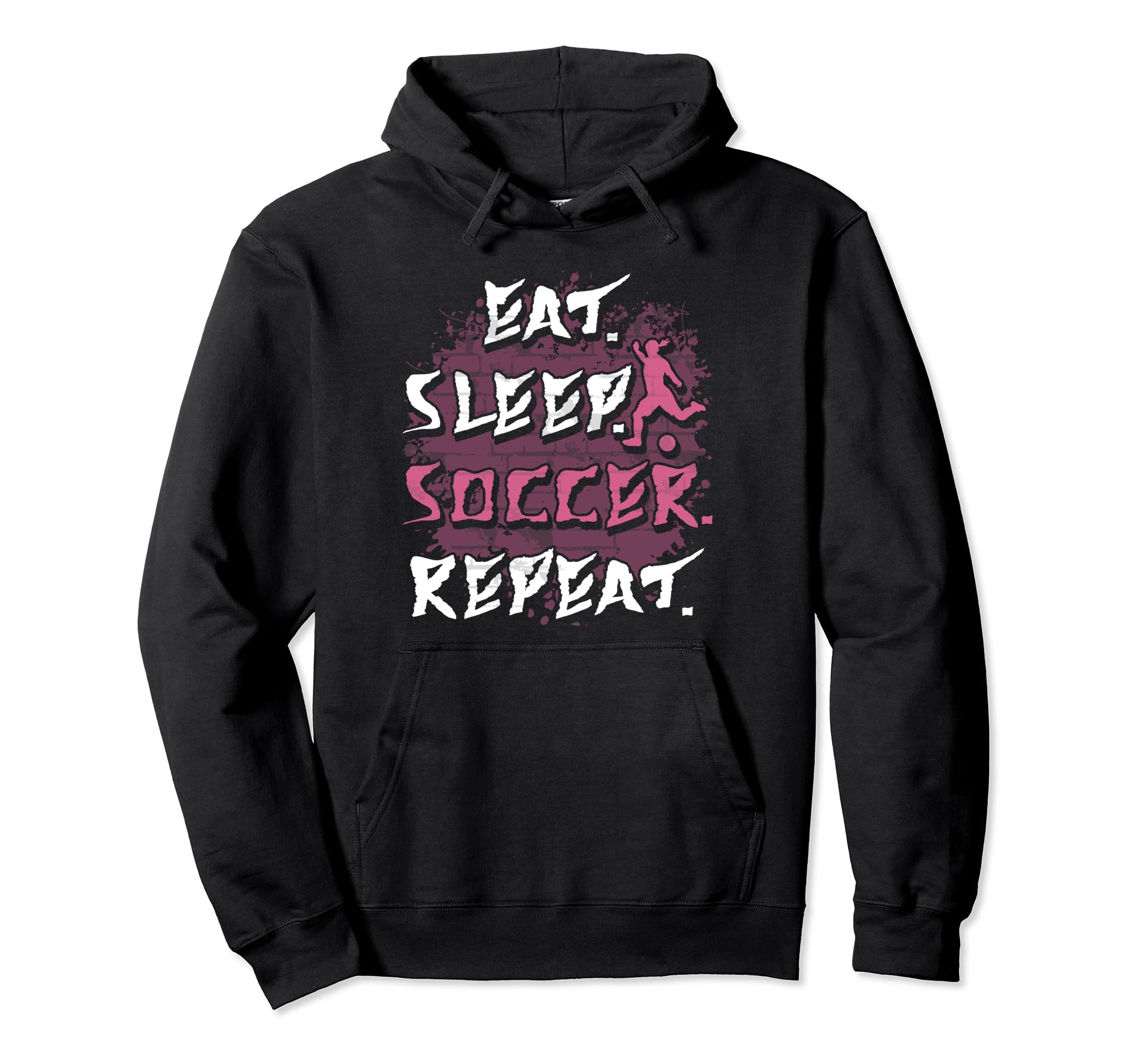 Eat Sleep Soccer Repeat Funny Soccer Hoodie - Aesthetic Graphic for Adults