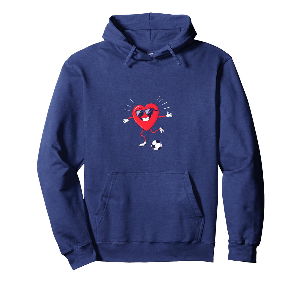 Cartoon Heart Soccer Hoodie - Trendy Graphic Unisex