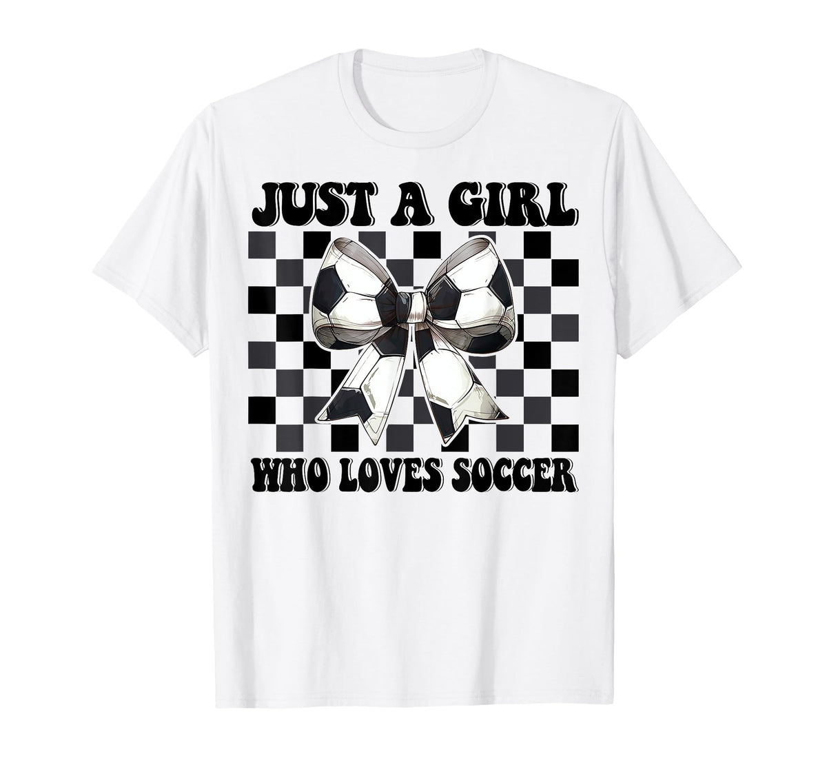 Just Who Loves Soccer Coquette Bow T-Shirt - Streetwear Style Unisex
