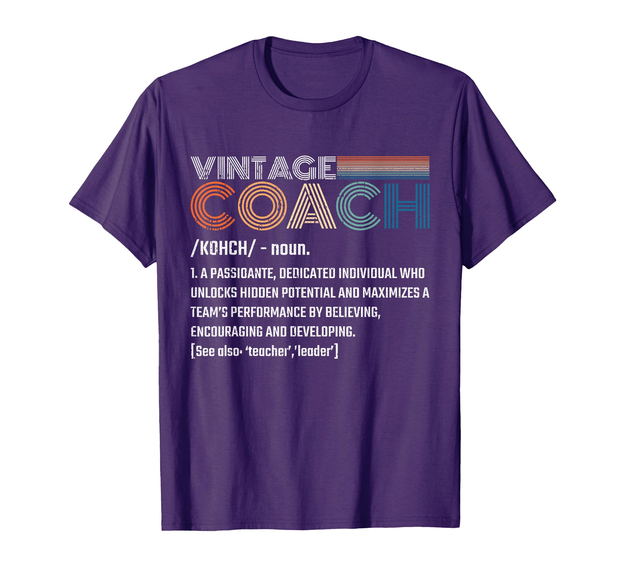 Coach Noun Definition Sports Team T-Shirt - Casual Everyday Wear for Adults