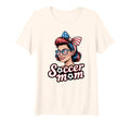 Womens Patriotic Soccer Mom T-Shirt - Casual Everyday Wear for Adults