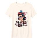 Womens Patriotic Soccer Mom T-Shirt - Casual Everyday Wear for Adults