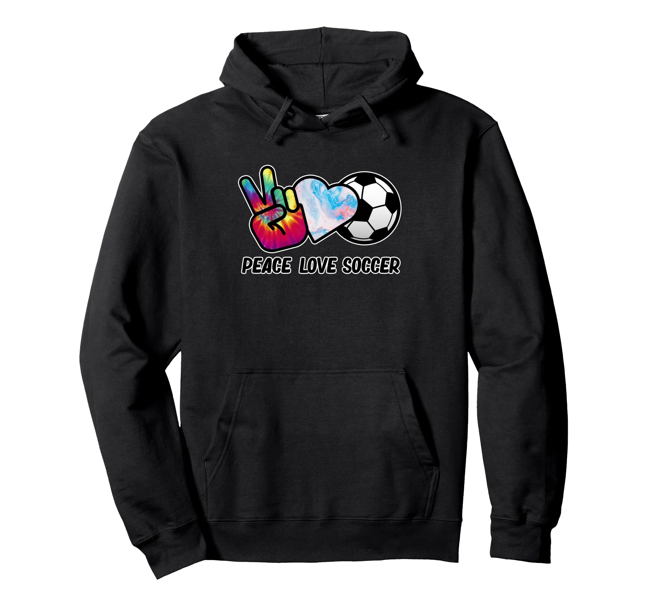 Peace Love Soccer Football Lover Coach Hoodie - Unique Graphic for Adults