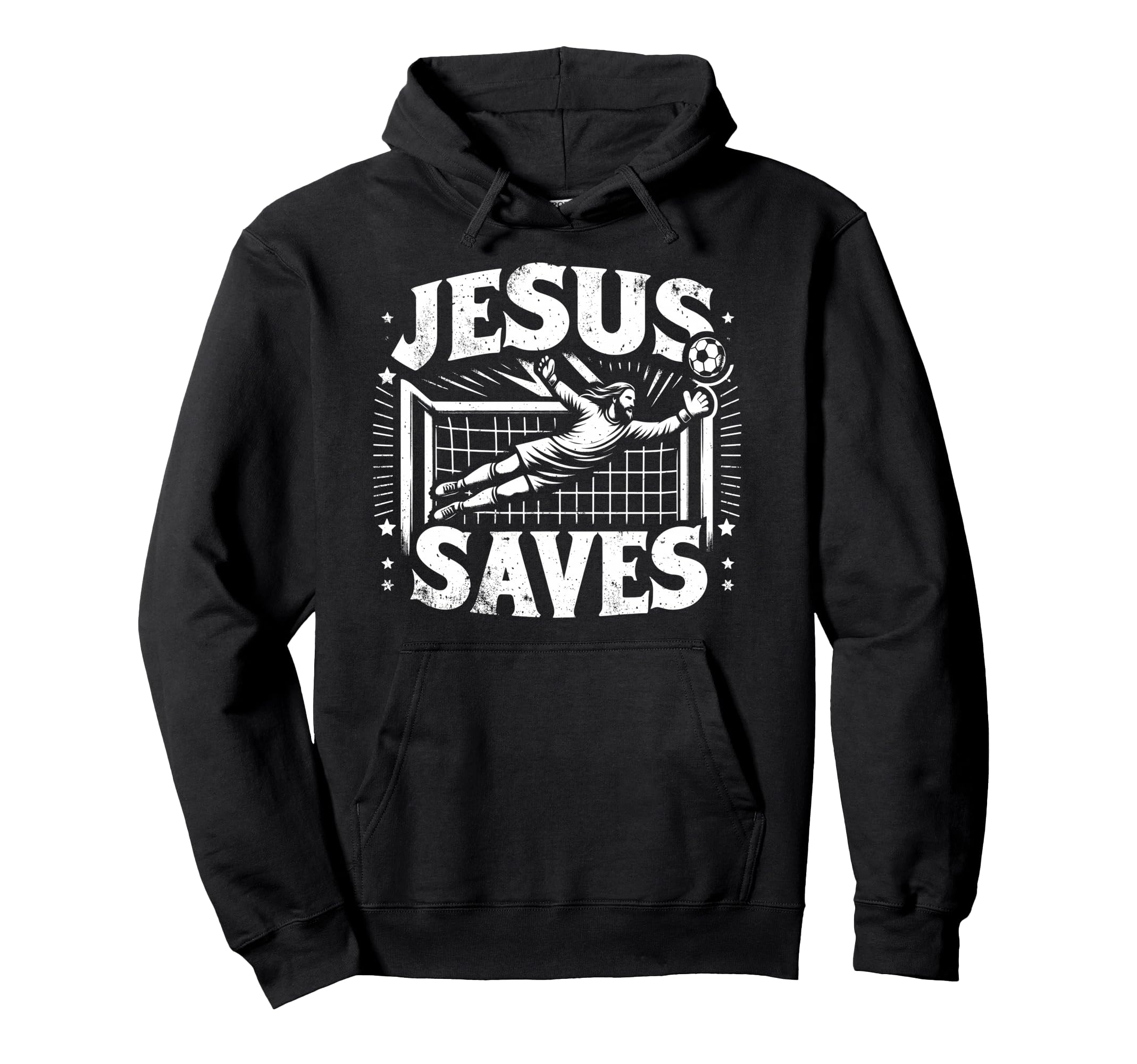 Jesus Saves Soccer Goalie Hoodie - Casual Everyday Wear Men Women
