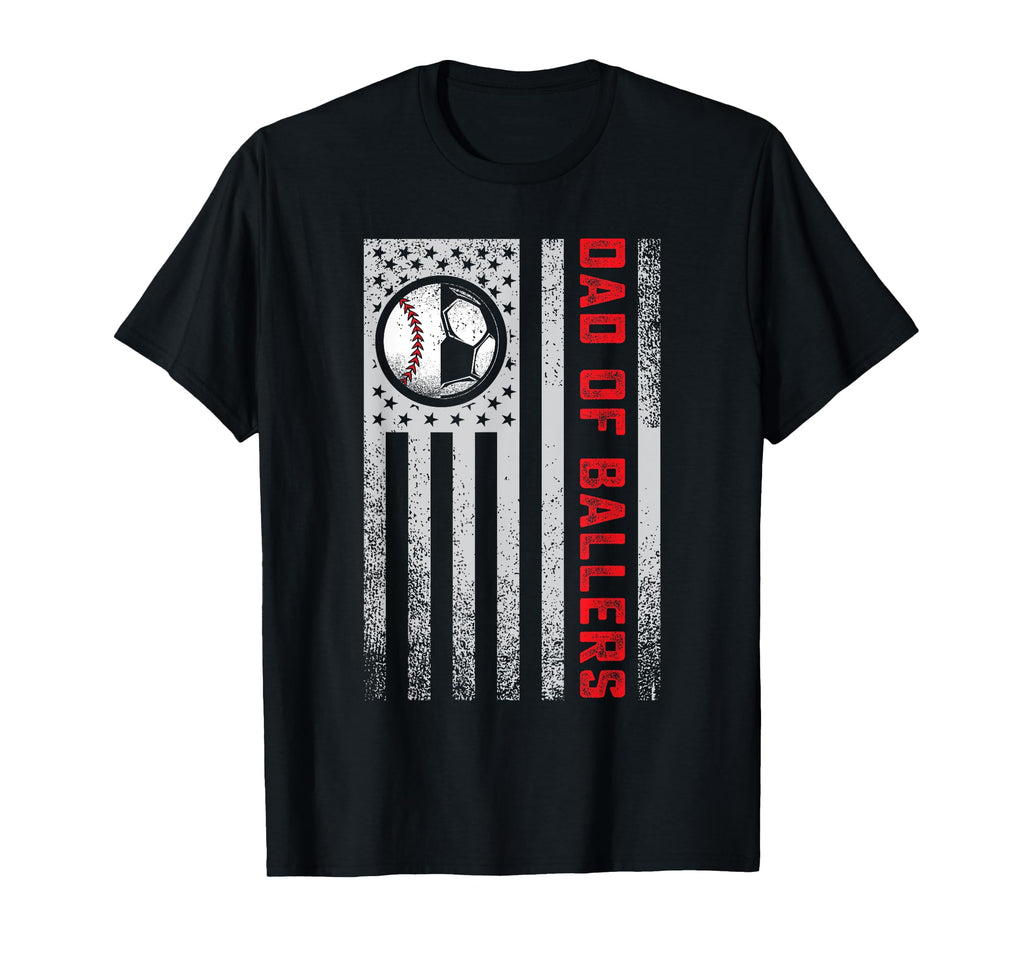 American Flag Dad Ballers Soccer T-Shirt - Aesthetic Graphic Unisex