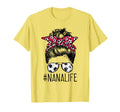 Nana Life Soccer Grandma Mothers Day Messy T-Shirt - Graphic Print Unisex