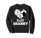 Ball Granny Heart Funny Soccer Sweatshirt - Unique Graphic Men Women