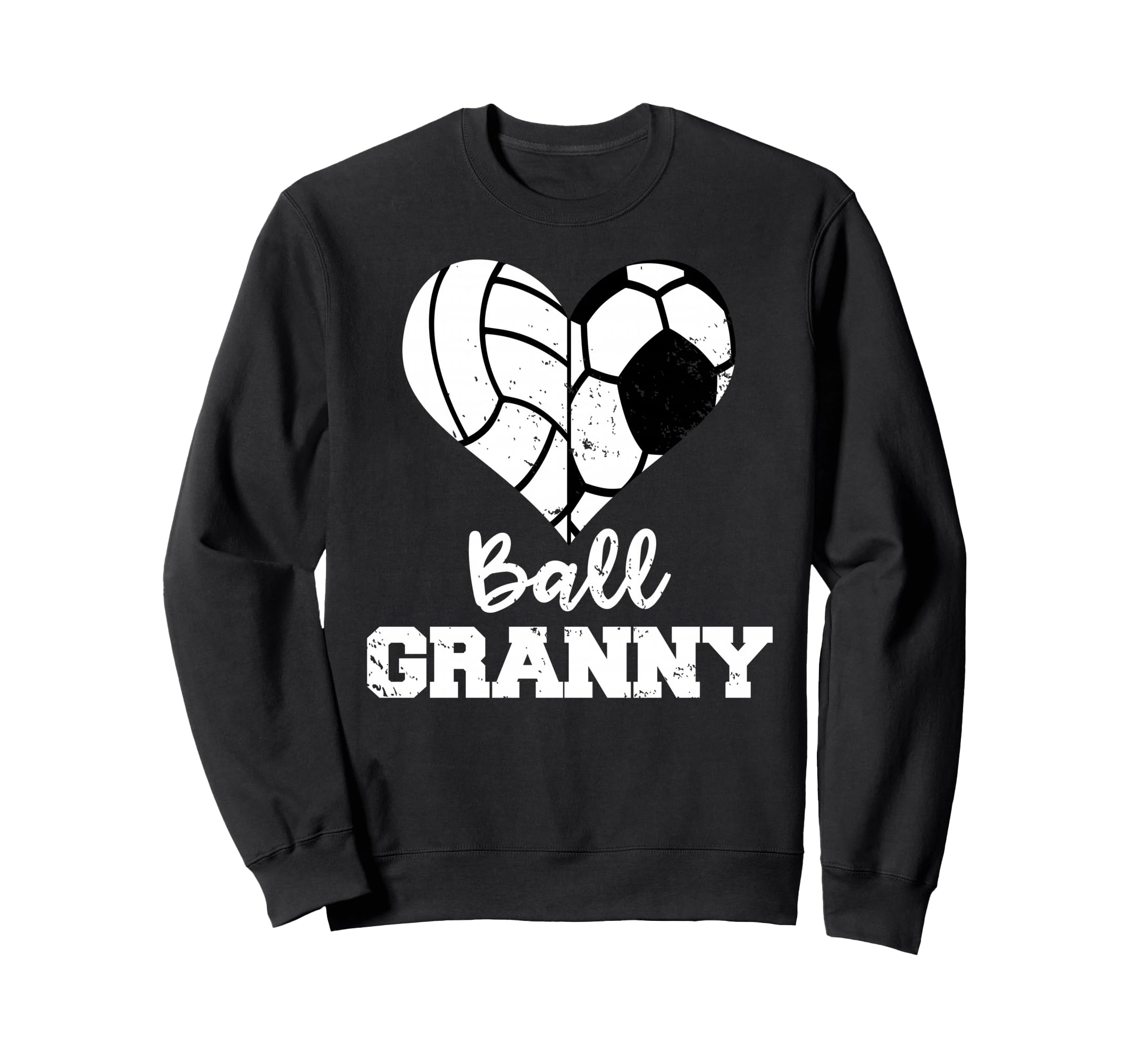 Ball Granny Heart Funny Soccer Sweatshirt - Unique Graphic Men Women