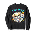 Kickin It Soccer Player Puppy Dog Sweatshirt - Fun Novelty Design Unisex