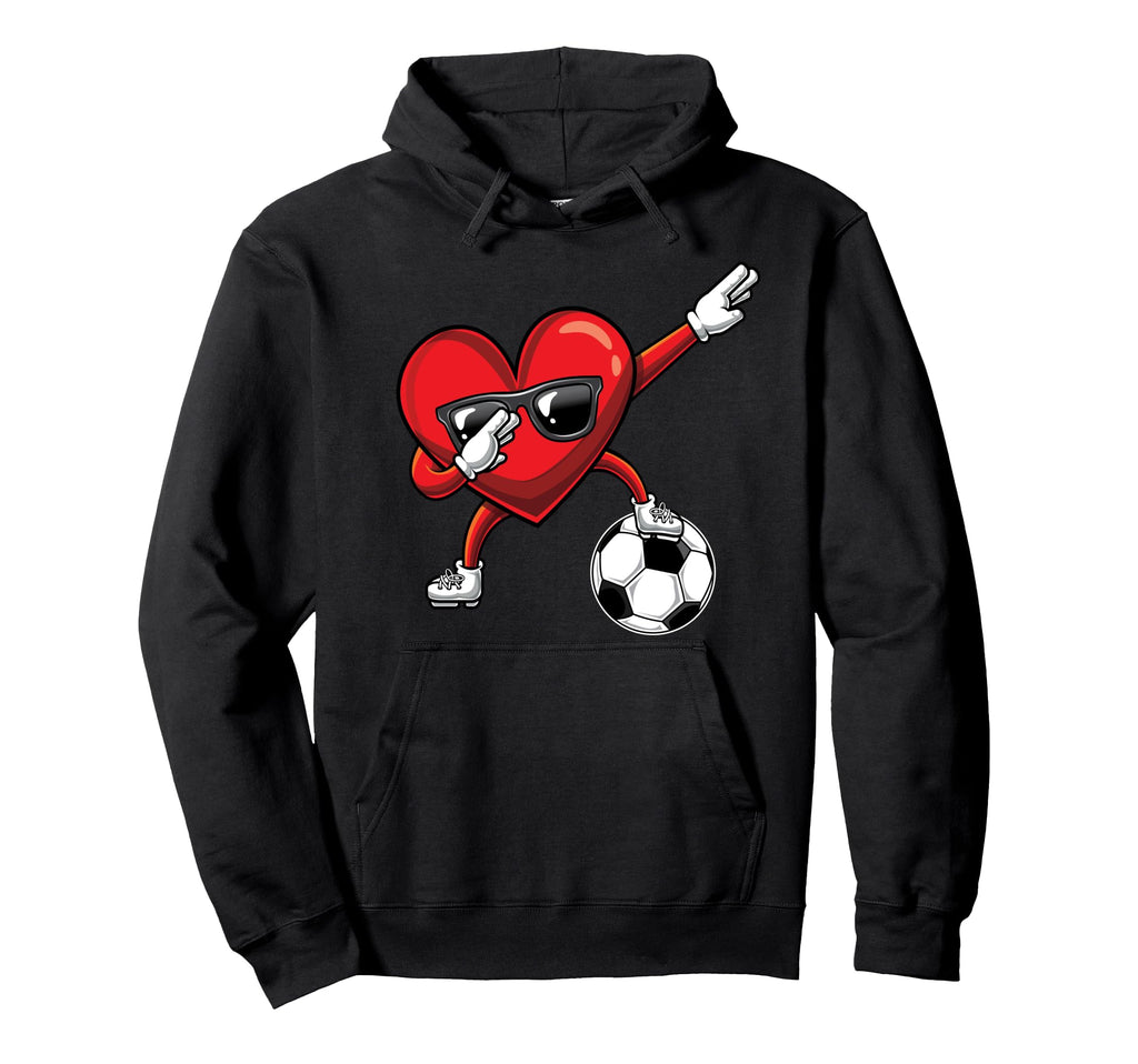 Dabbing Heart Dab Valentines Day Soccer Hoodie - Unique Graphic for Adults