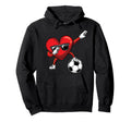 Dabbing Heart Dab Valentines Day Soccer Hoodie - Unique Graphic for Adults